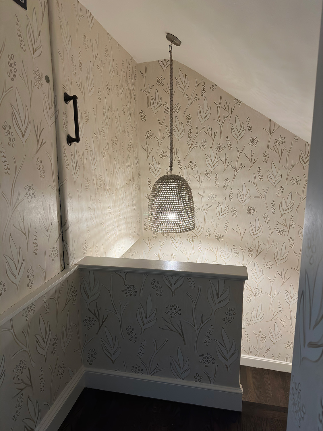 Hand-painted wallpaper detail