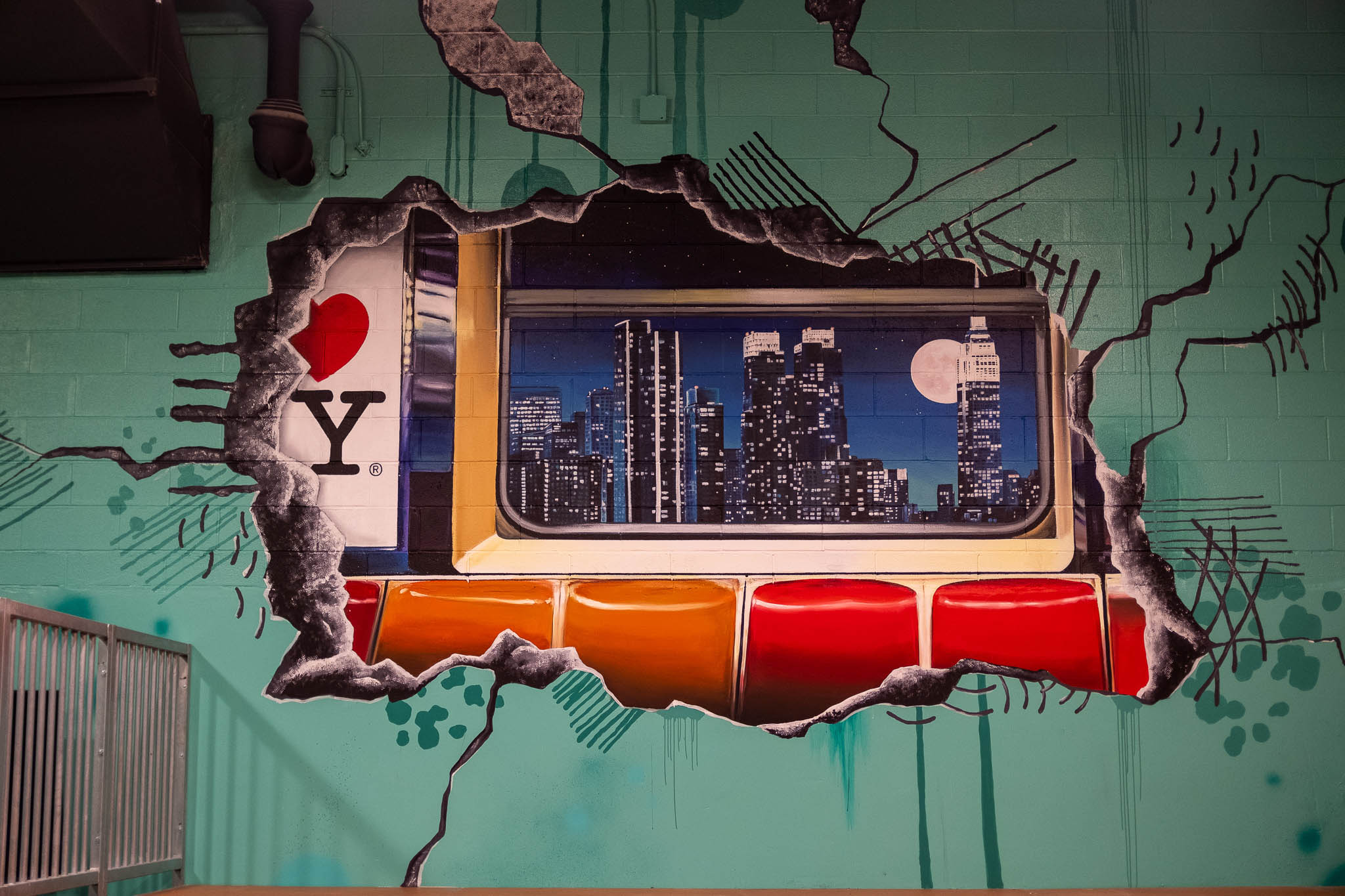 NYC Subway Interior Nightscape Painting