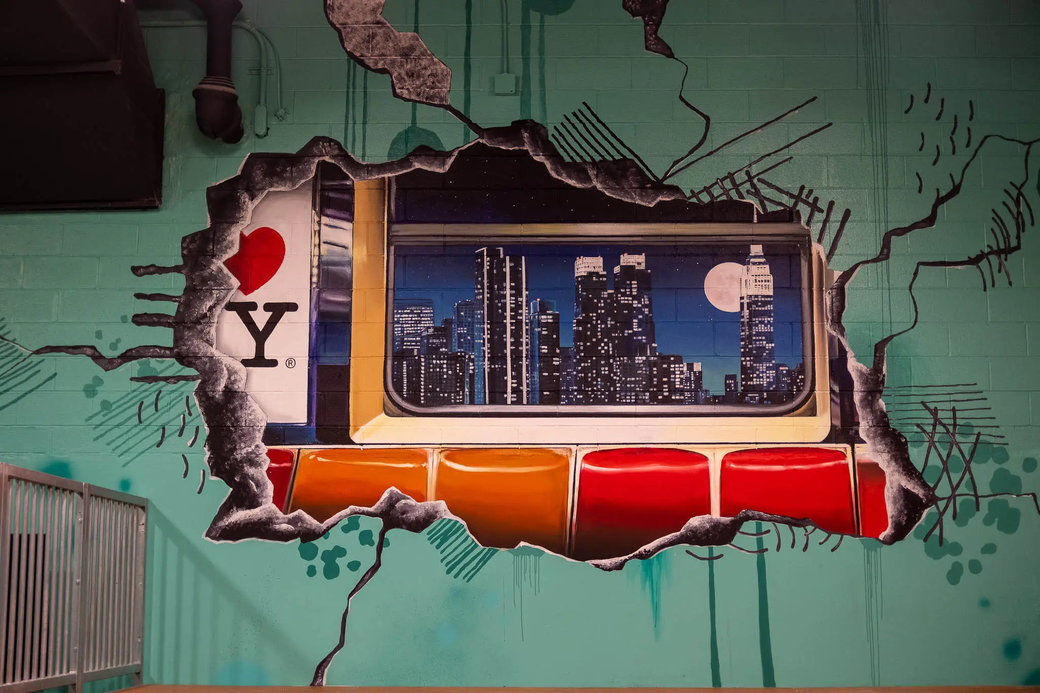 NYC Subway Interior Nightscape Painting