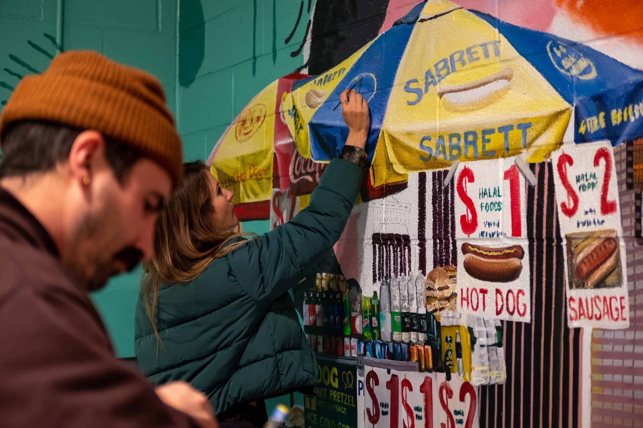 Sabrett Hot Dog Cart Painting