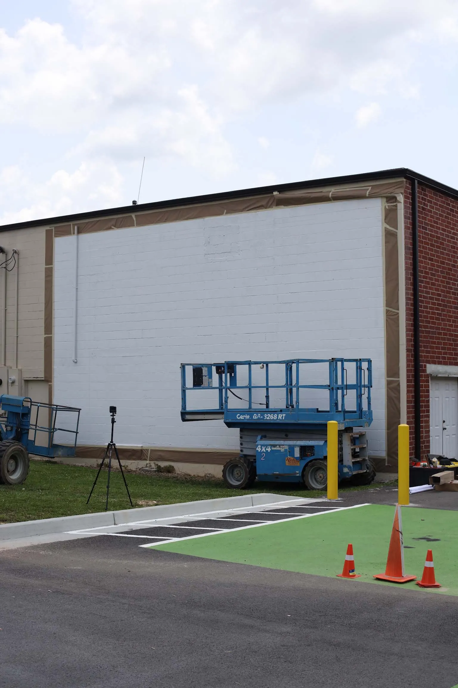 Blank Union County wall before the mural production began